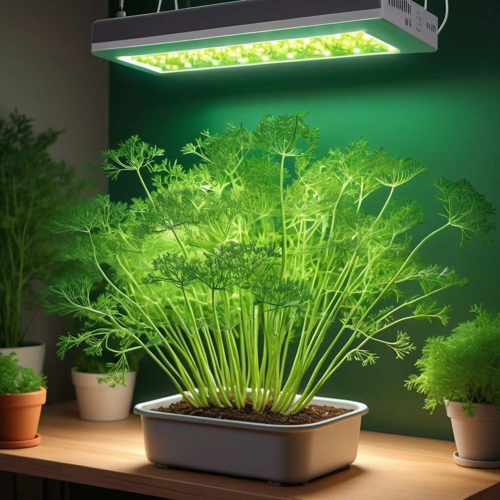 Growing herbs in a hydroponic garden