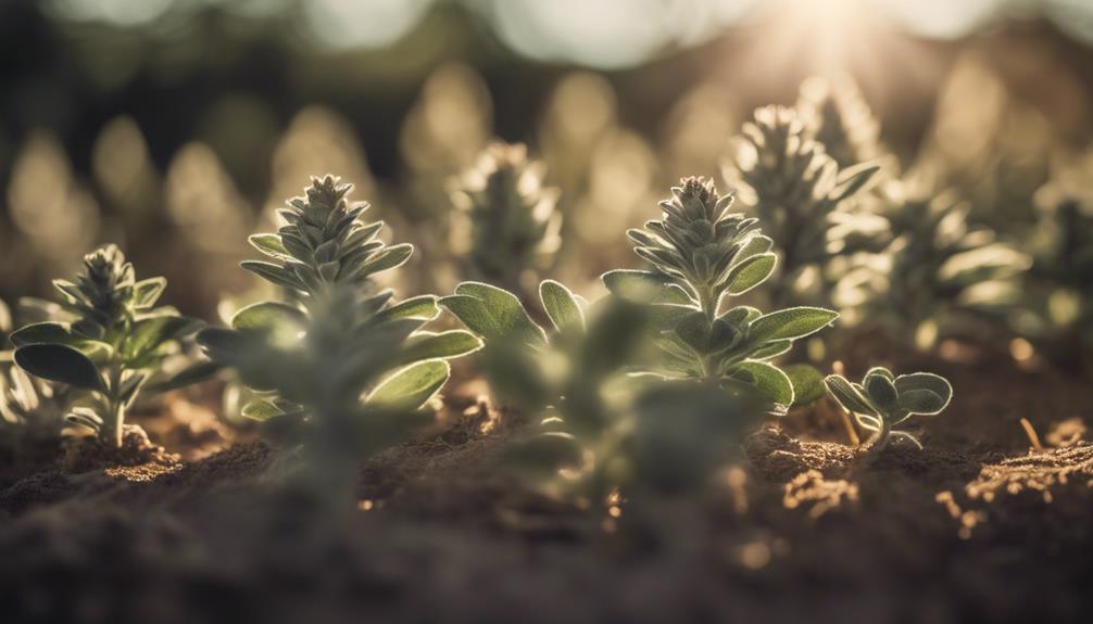 sage growth with lighting showing sunlight needs