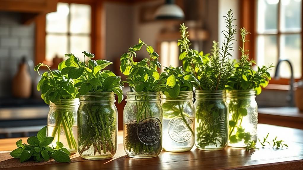 mason jar herb hydroponics